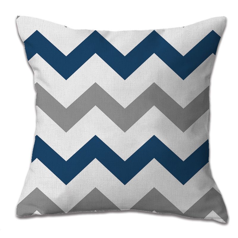 Hexagram Blue Pillow Covers Set of 4 view 5