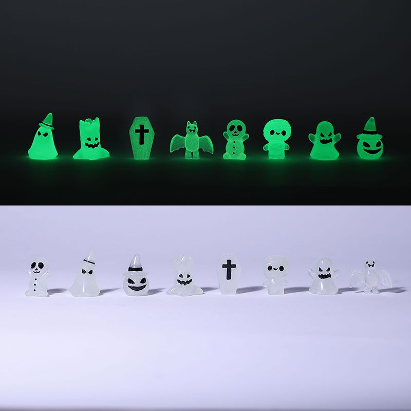 Figurine Luminous Ghost Tombstone Pumpkin Skull Ghost Halloween Decor Fairy view 2