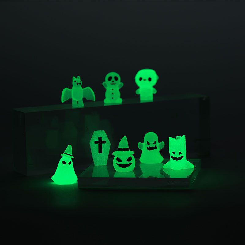 Figurine Luminous Ghost Tombstone Pumpkin Skull Ghost Halloween Decor Fairy view 4