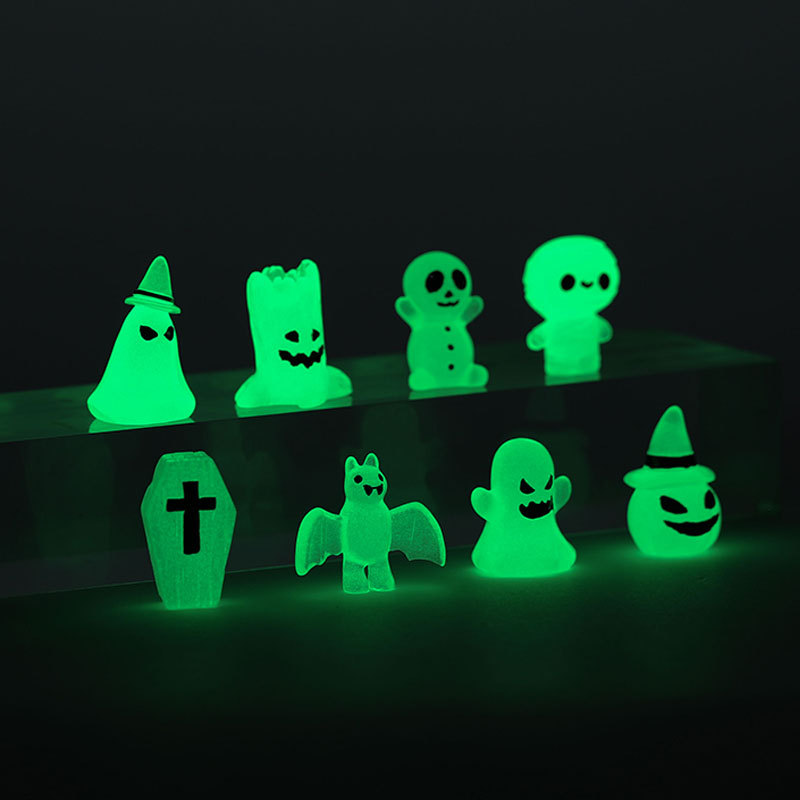 Figurine Luminous Ghost Tombstone Pumpkin Skull Ghost Halloween Decor Fairy view 5