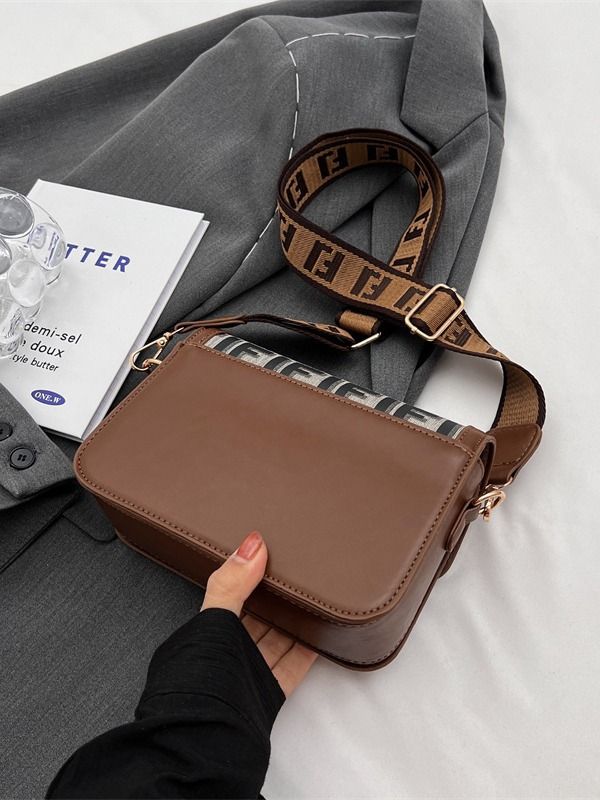 Vintage Plaid Crossbody Bag for Women Leather Small Messenger Shoulder Bag view 4