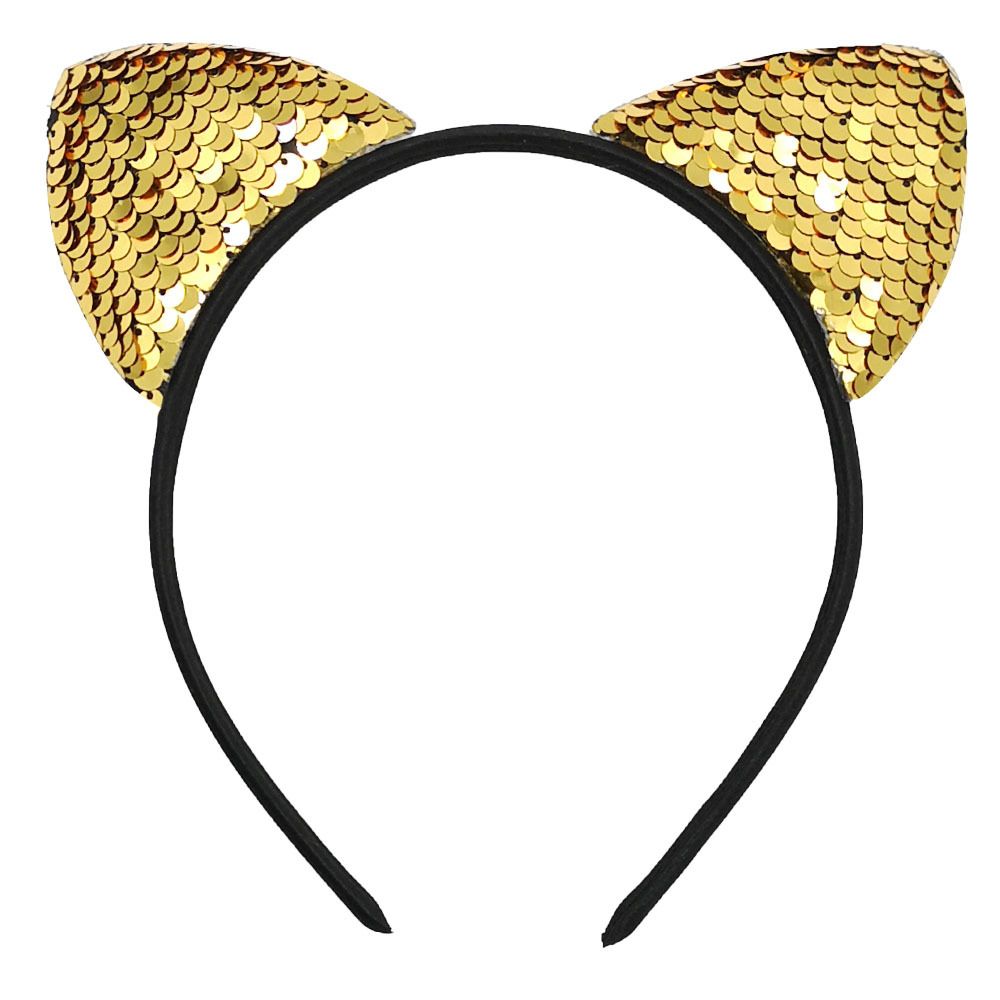 5 pcs Cat Ears Headbands Shine Sequins Hair Bands Hair Hoop Headwear for Party view 3