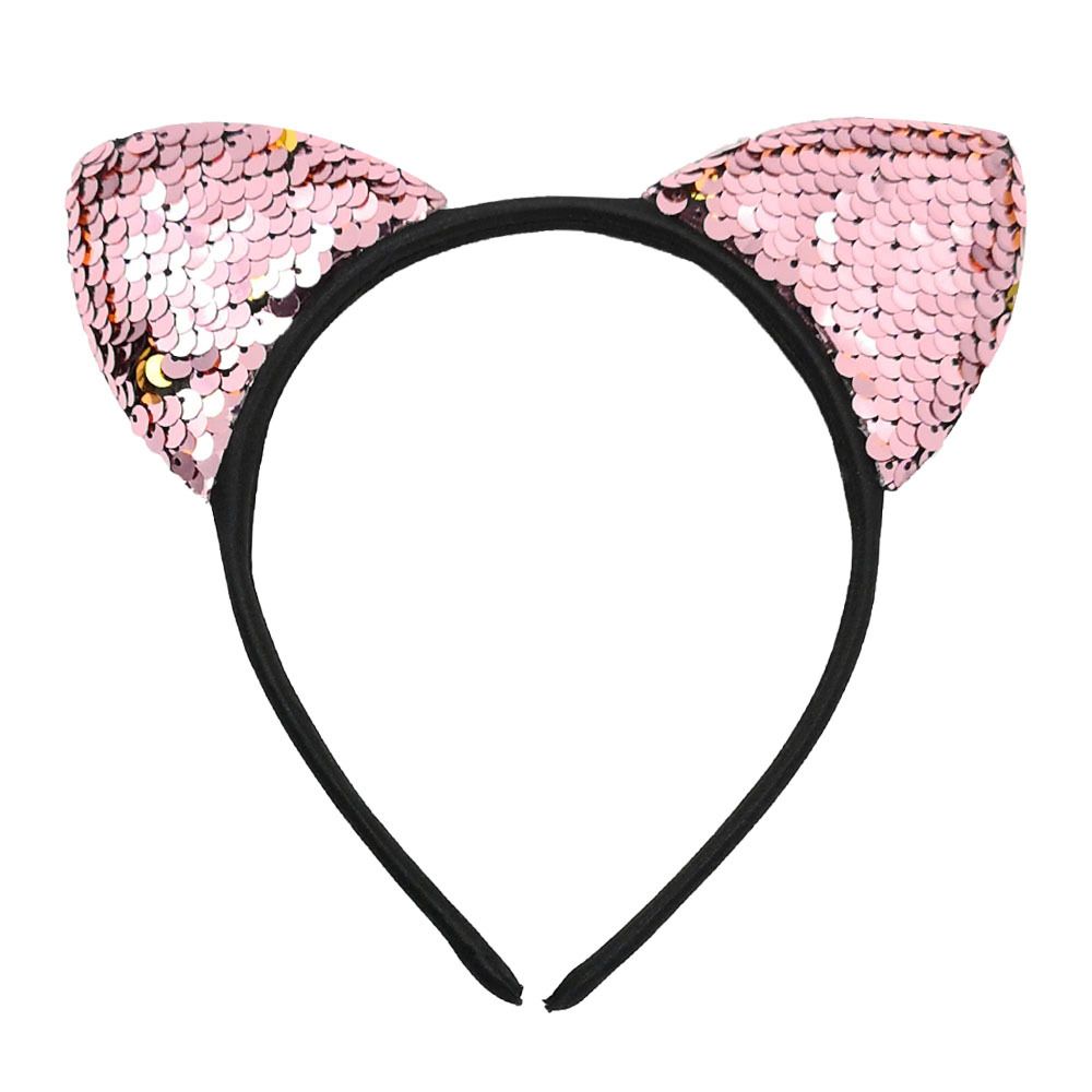 5 pcs Cat Ears Headbands Shine Sequins Hair Bands Hair Hoop Headwear for Party view 4