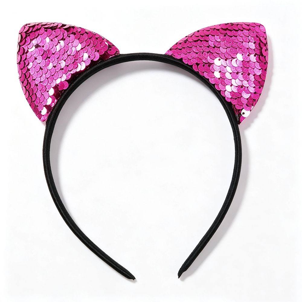 5 pcs Cat Ears Headbands Shine Sequins Hair Bands Hair Hoop Headwear for Party view 5