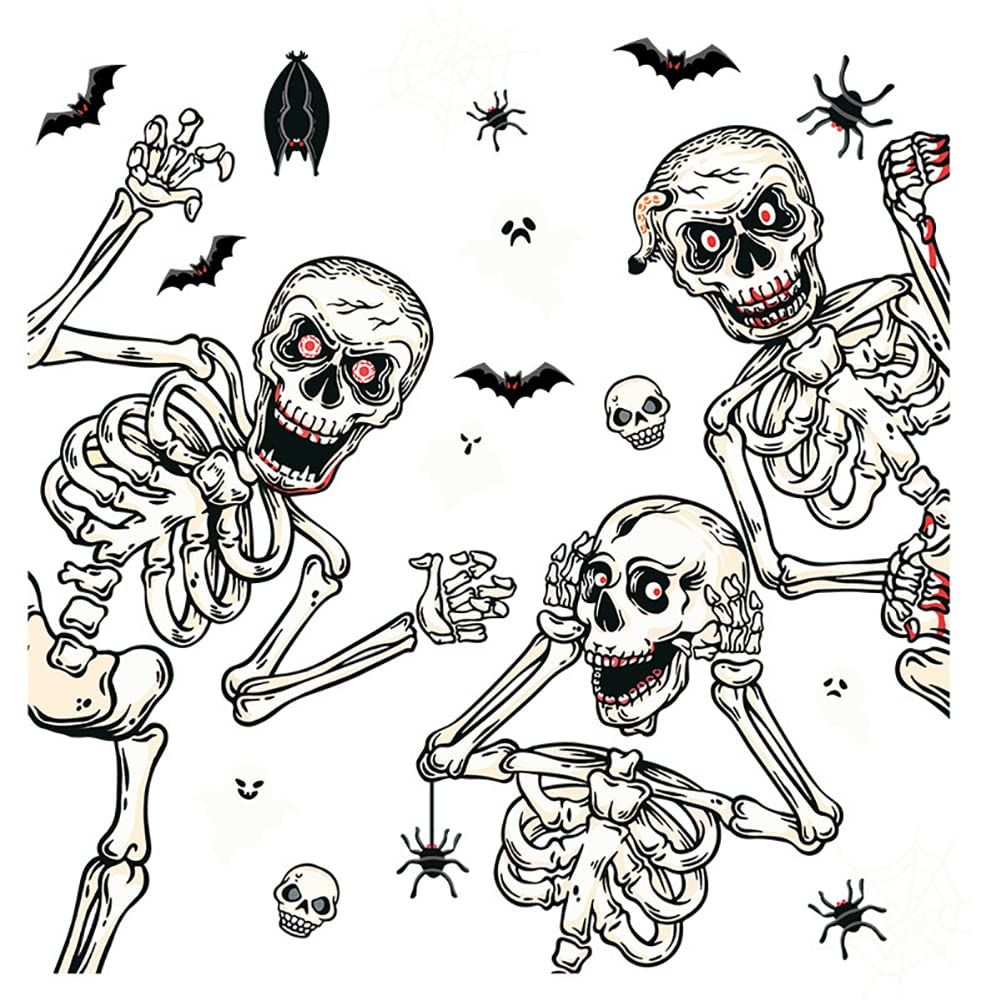 Halloween Window Clings,Skeletons Skull Window Stickers,Halloween Decorations