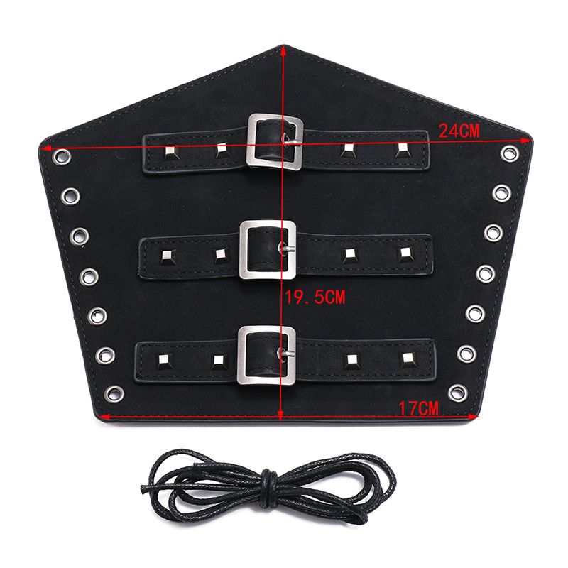 Men Leather Arm Guard Punk Rivet Wristband Gauntlet Buckle Bracer Adjustable view 3