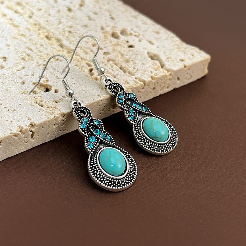 Earrings Retro Drop Dangle Earrings Metal Hollow Earrings for Women Girls view 3