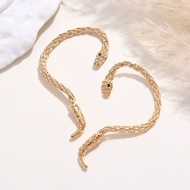 Earrings Gold Snake Ear Climber Gold Cartilage Ear Crawler Earrings Gothic view 3