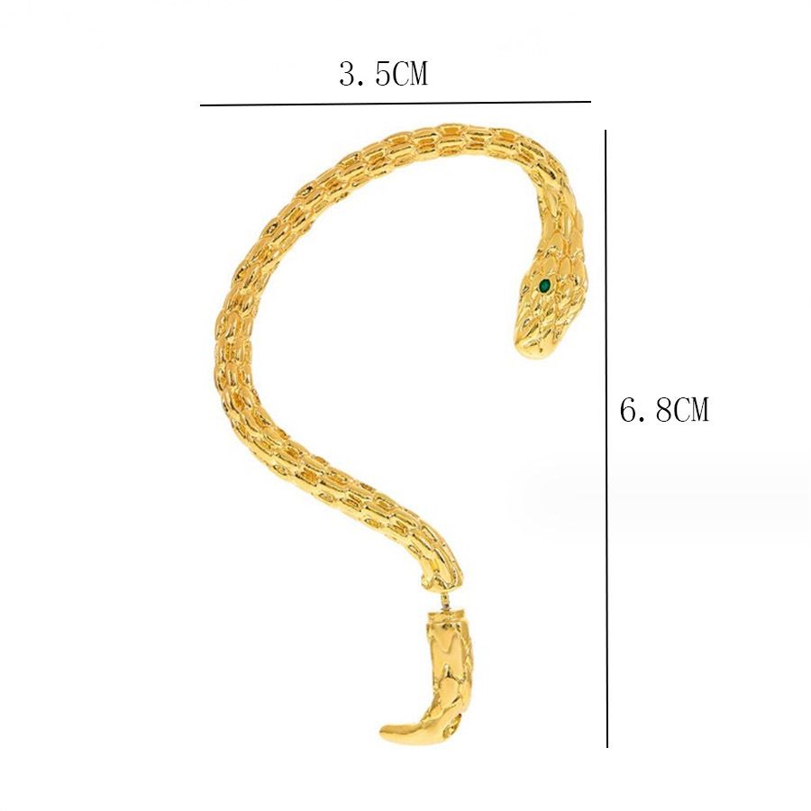 Earrings Gold Snake Ear Climber Gold Cartilage Ear Crawler Earrings Gothic view 4