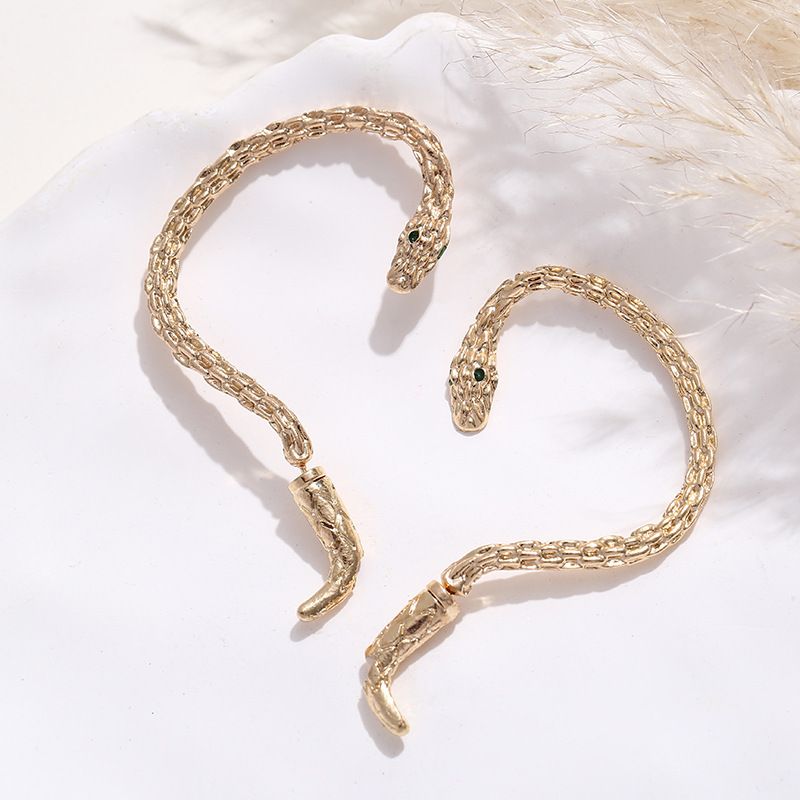Earrings Gold Snake Ear Climber Gold Cartilage Ear Crawler Earrings Gothic view 5