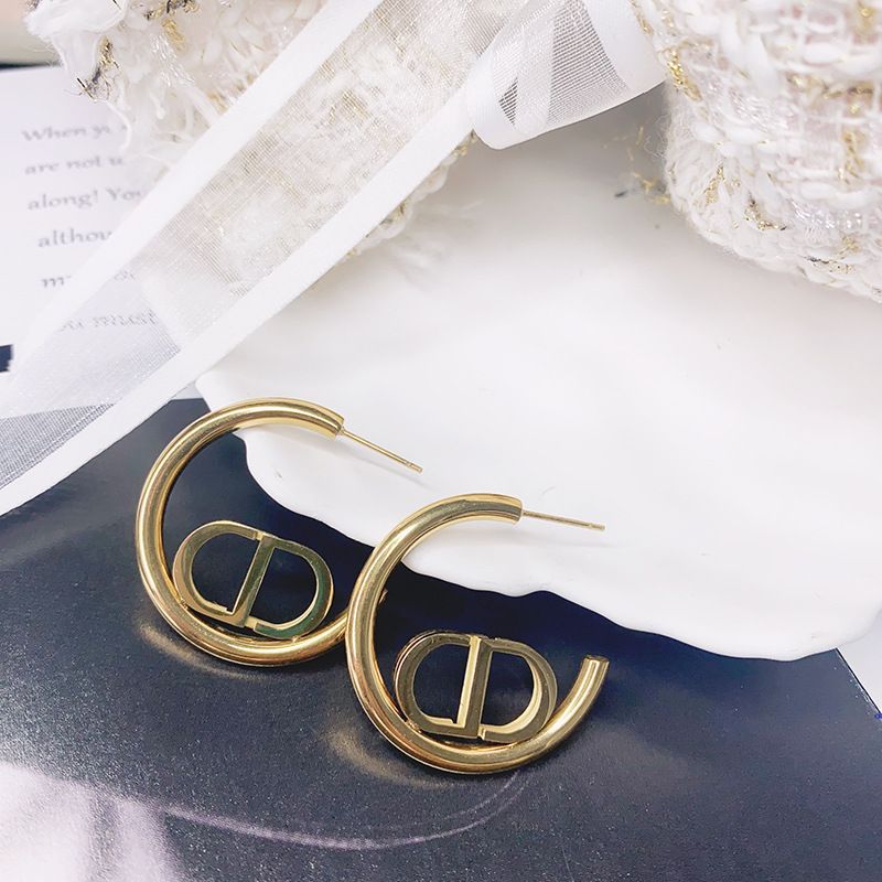Gold Chain Link Dangle Earrings for Women Plated Large Cuban Paperclip view 3