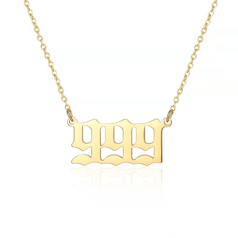 Angel Lucky Number pendant necklace commemorative gift stainless steel view 3