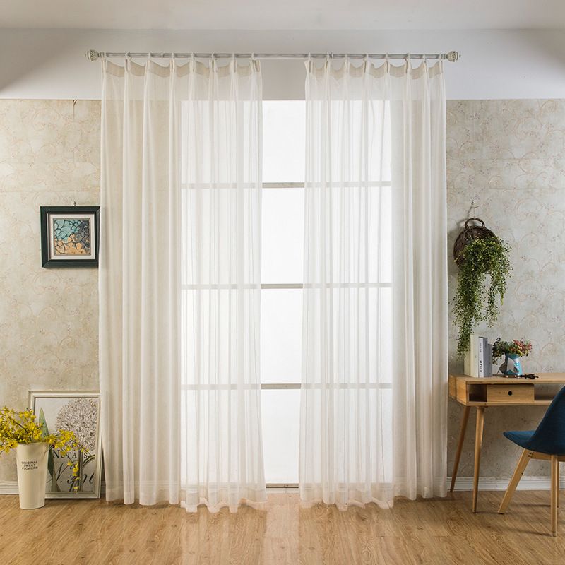 Flax-Linen Sheer Sliding Door Curtains Glass Door Curtain Panels Extra Wide view 5