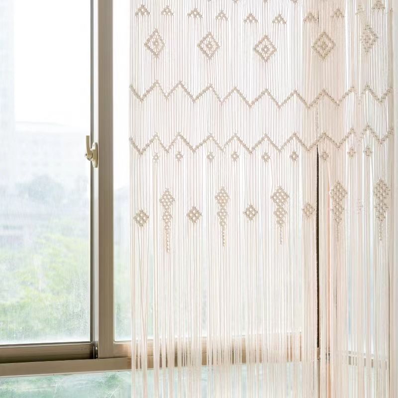 Curtain Room Divider Doorway Curtain Large Long Macrame Wall Hanging for view 3
