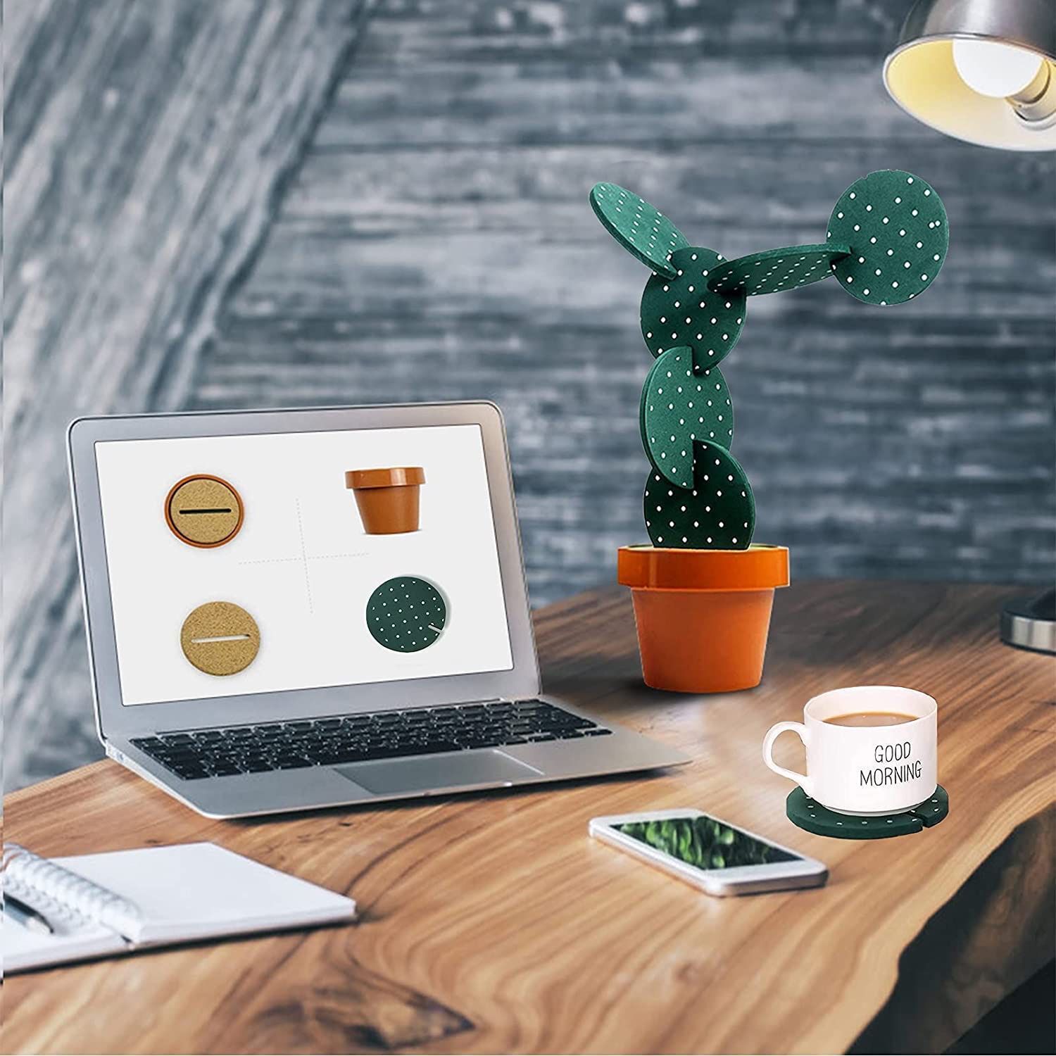 Set of 6 DIY Funny Coasters for Drinks with Holder view 4