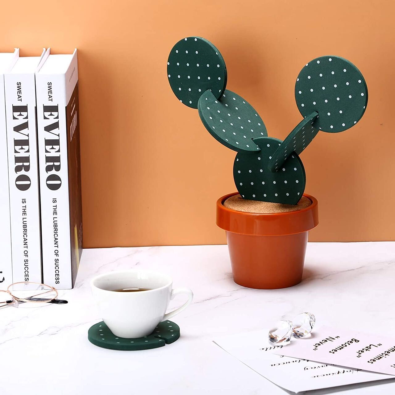 Set of 6 DIY Funny Coasters for Drinks with Holder view 5