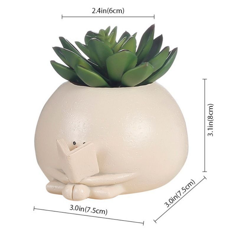 Funny Plant Pot for Indoor Outdoor Unique Cute Head Planters for String of view 2