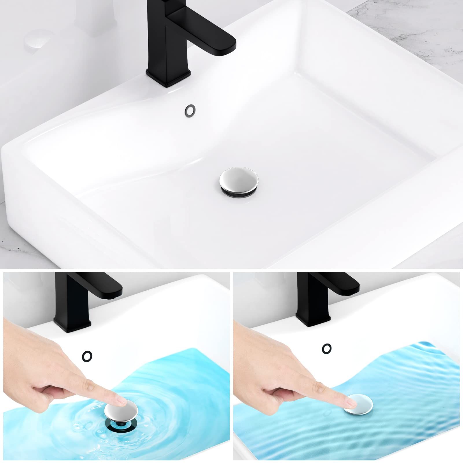 Bathroom Sink Drain with Overflow view 4