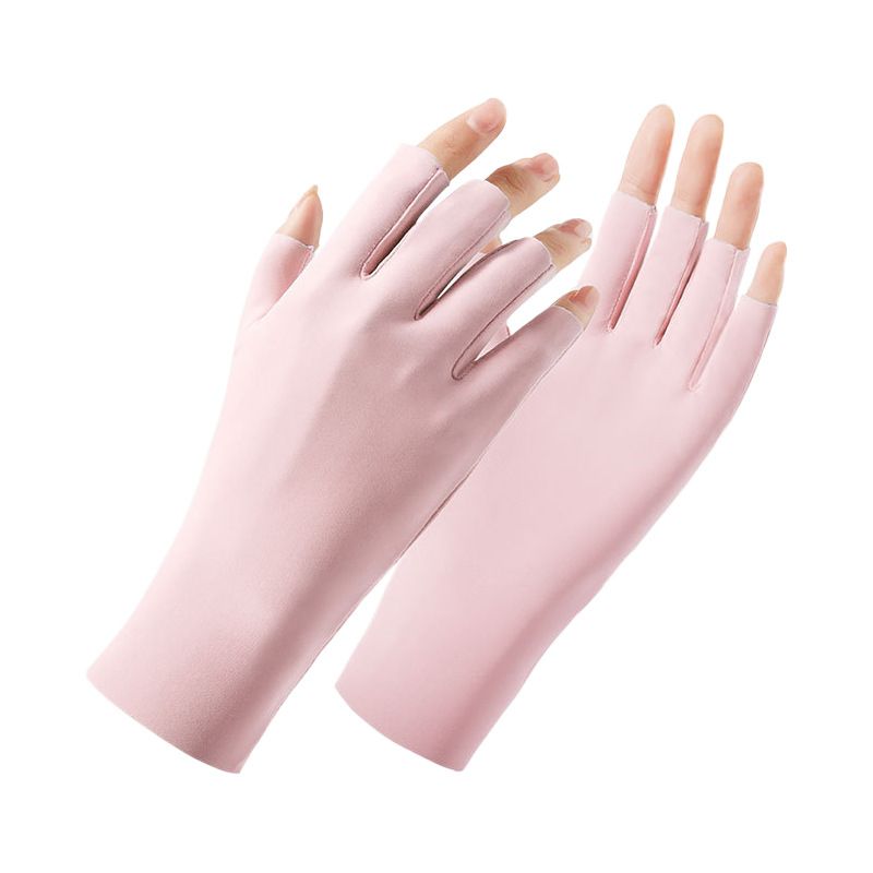 Cool Ice Silk Fingerless Gloves for Women Summer Sunblock Non-Slip UV-Protect — image 1