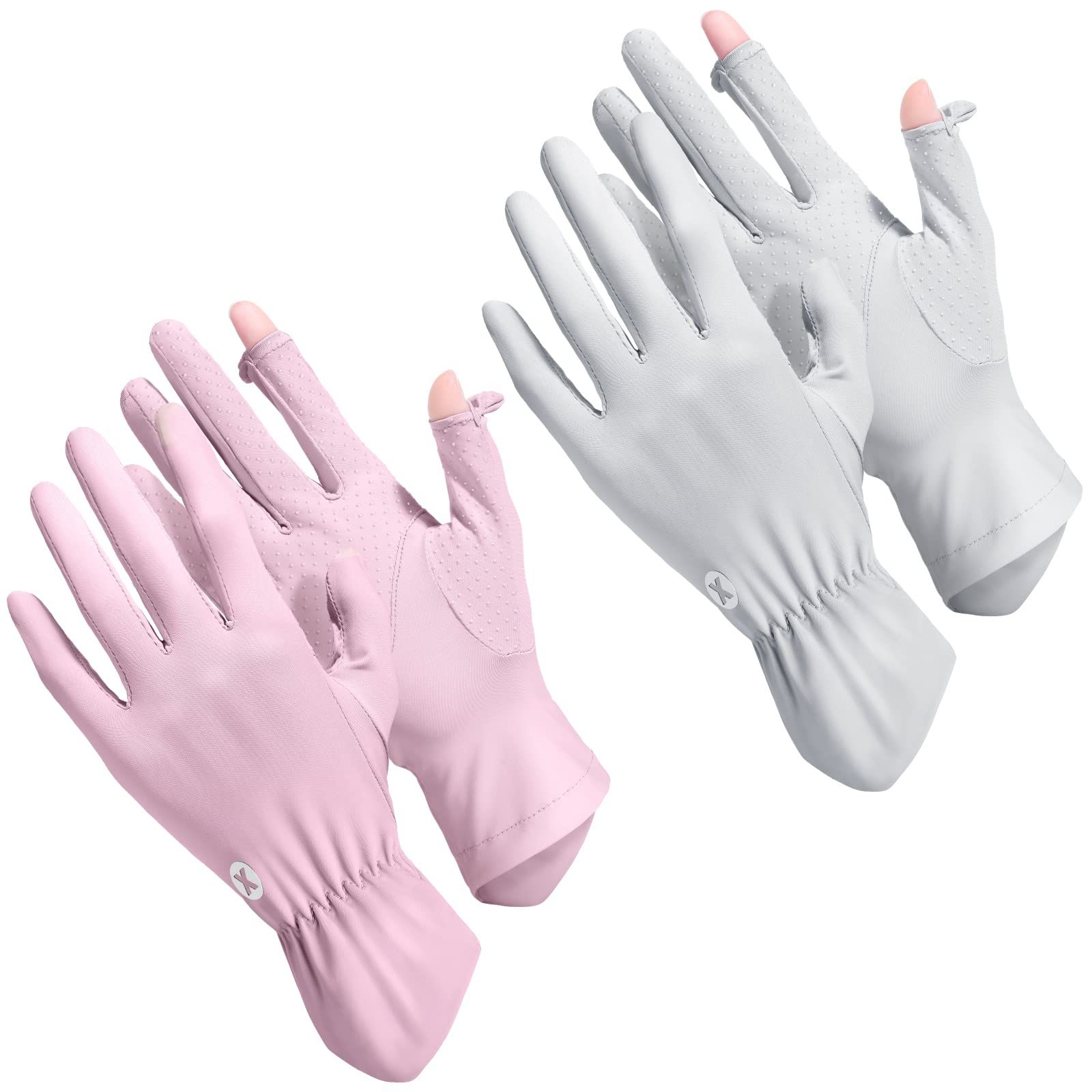 2 Packs Women UV Sun Protection Gloves Full Finger Touchscreen Non Slip Gloves — image 1