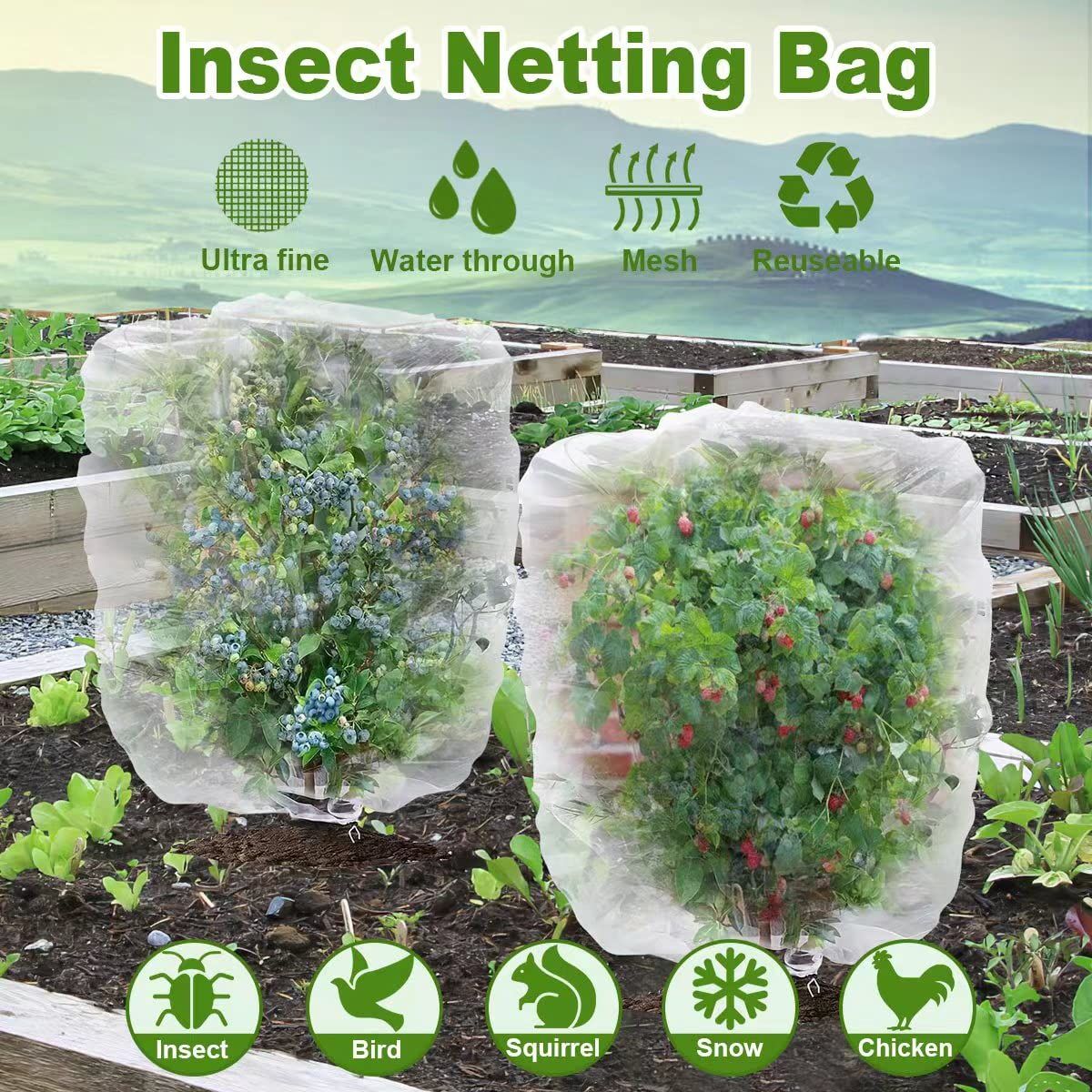 3 Pack Garden Plant Netting Fruits Blueberry Bushes Tomato Protection Netting view 5