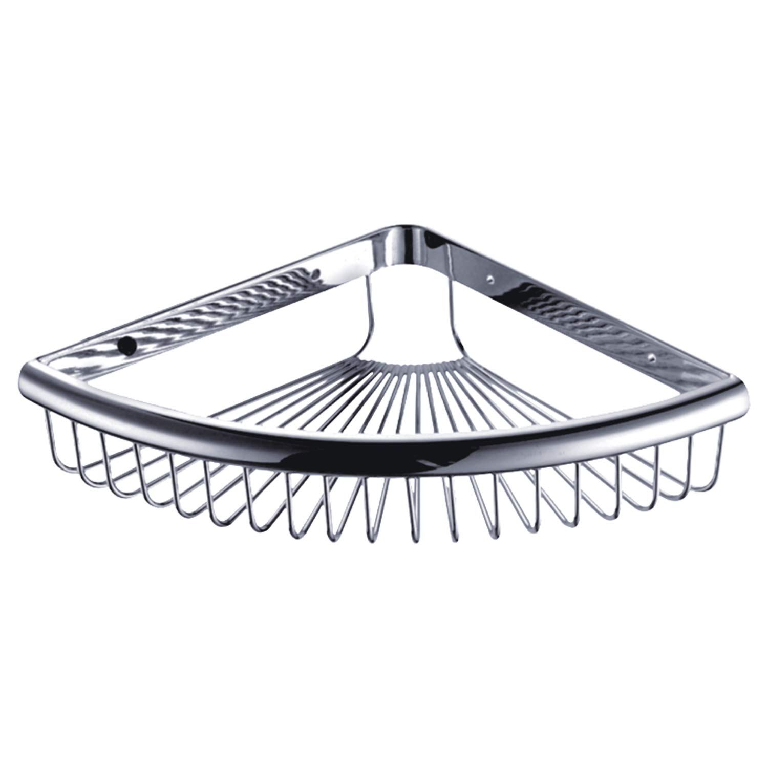Shower Corner Shelf for Bathroom Brass Basket Organizers and Storage Shampoo
