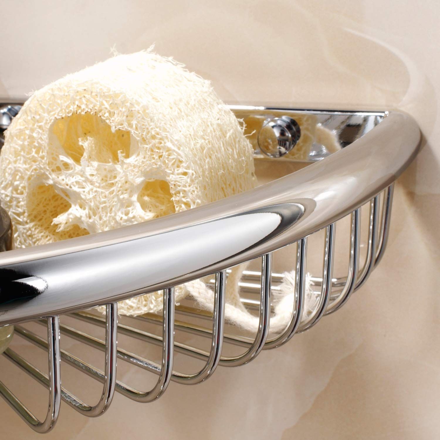 Shower Corner Shelf for Bathroom Brass Basket Organizers and Storage Shampoo view 5