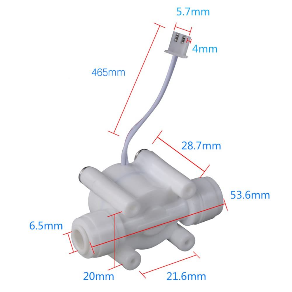 1/4" Water Flow Hall Effect Sensor Switch 0.3-6L/min Flowmeter Counter view 2