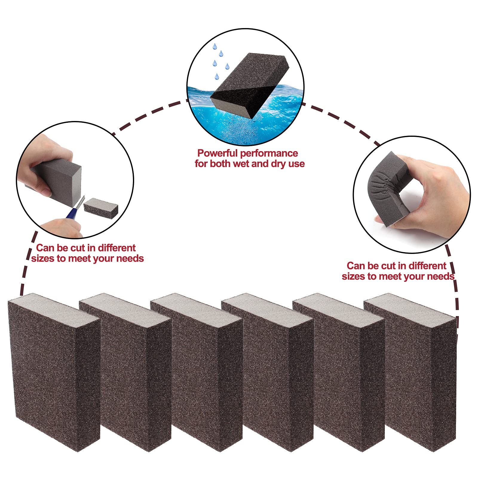 Sanding Sponge, Sanding Blocks, Washable and Reusable Sand Sponge Kit, 10 view 4