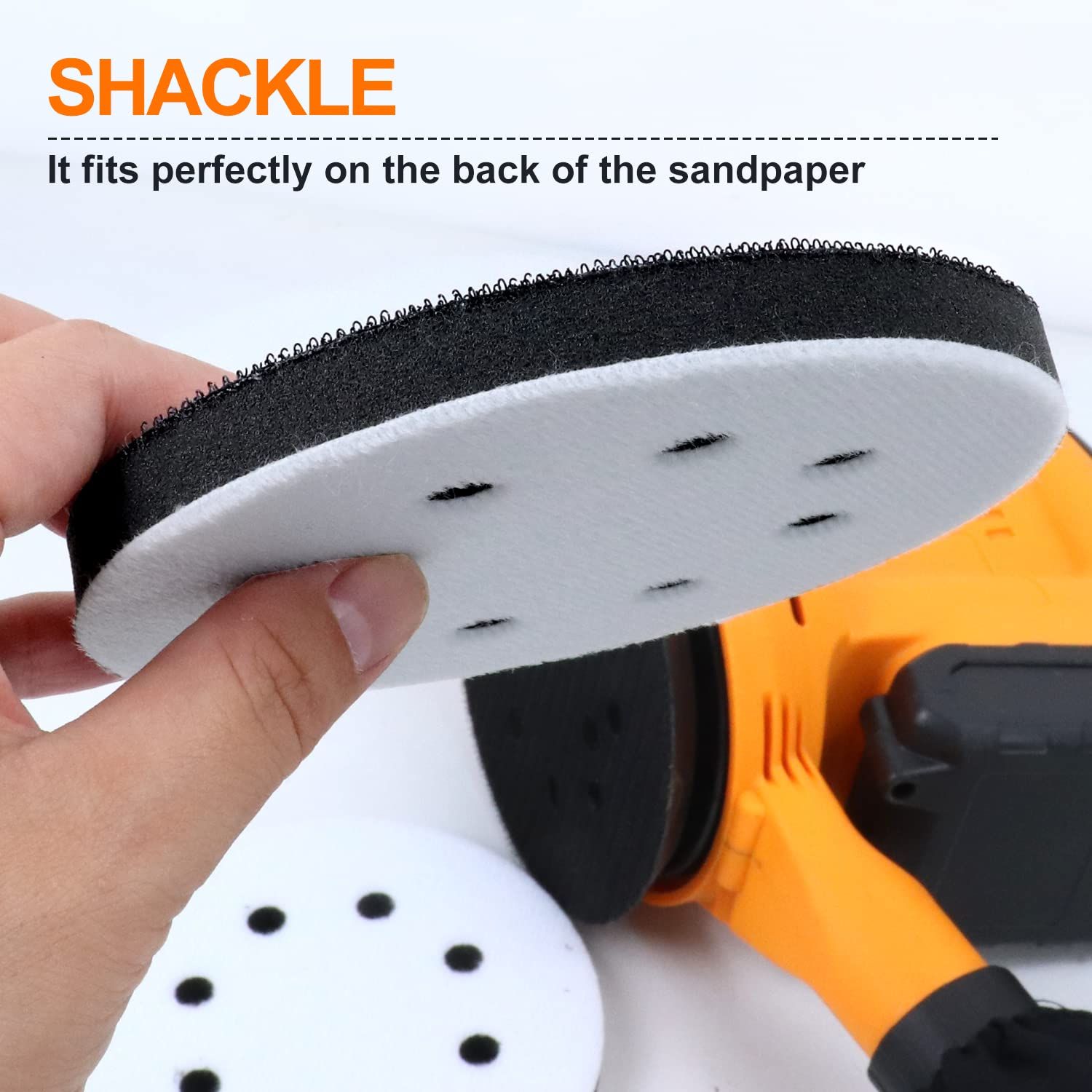 2 Pack Soft Density Interface Pads 5 Inch 8 Holes Hook and Loop Sponge Cushion view 3