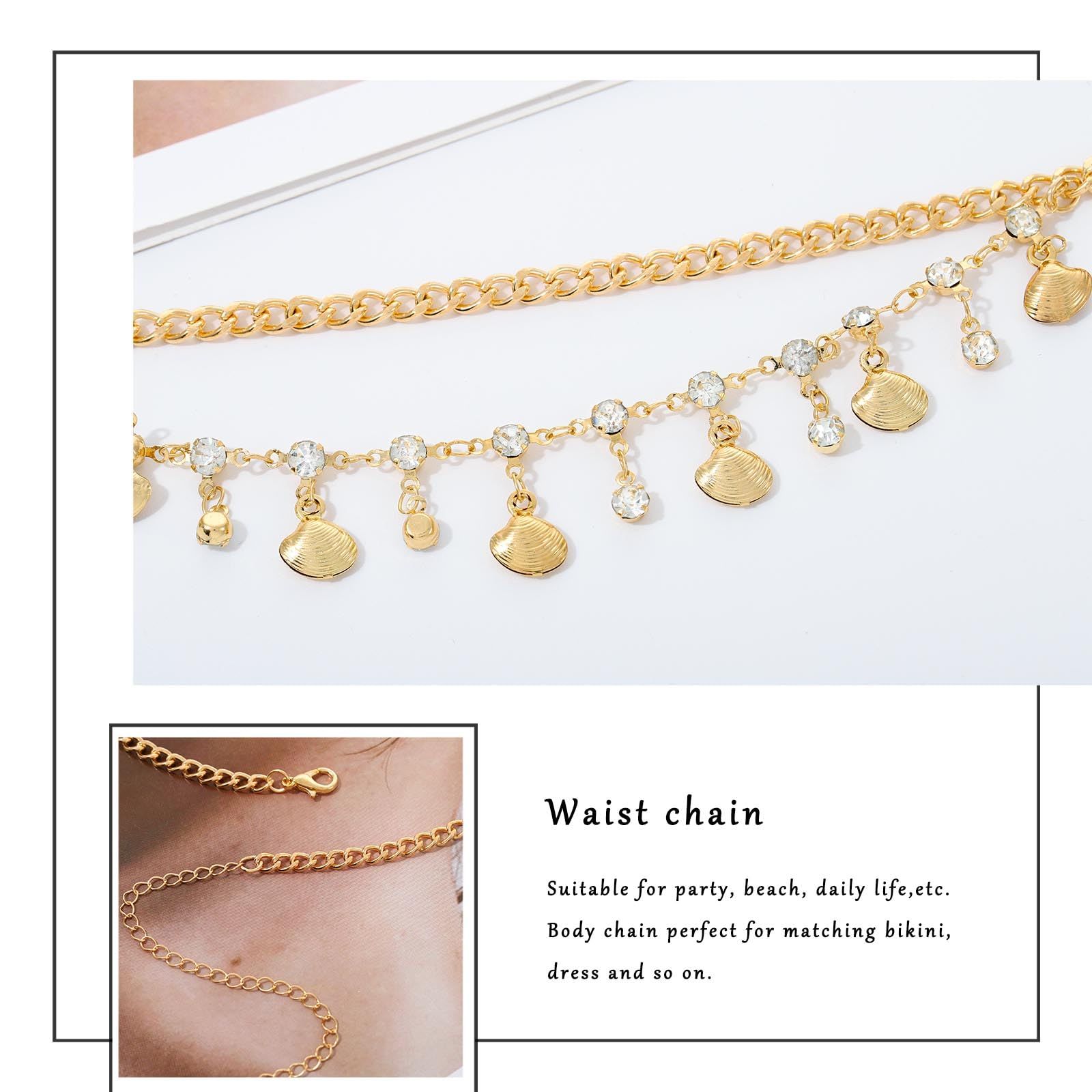 Belly Chain Sequin Waist Chain Bikini Body Jewelry Chains Beach Belly Chain view 5