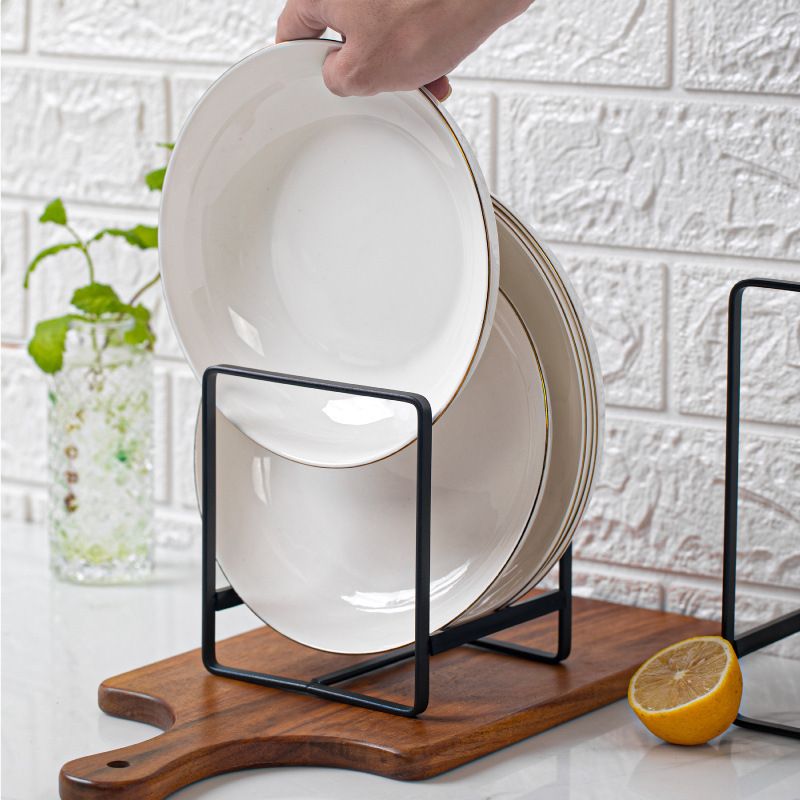 Plate Holders Organizers - Upright Cabinet Dish Drying Racks Metal Plate Dish view 4