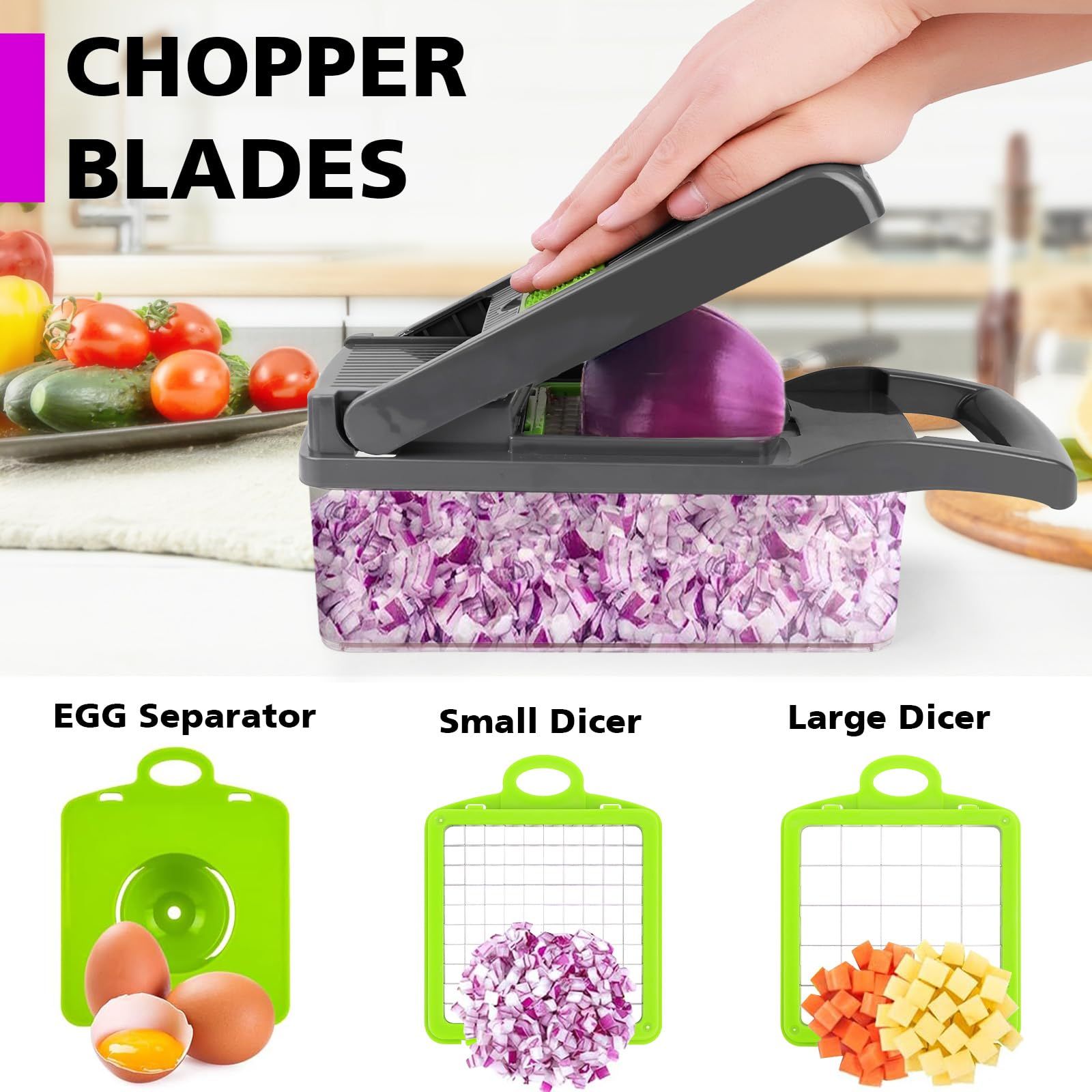 Vegetable Chopper, Pro Onion Chopper, Multifunctional Veggie Chopper With 8 view 2