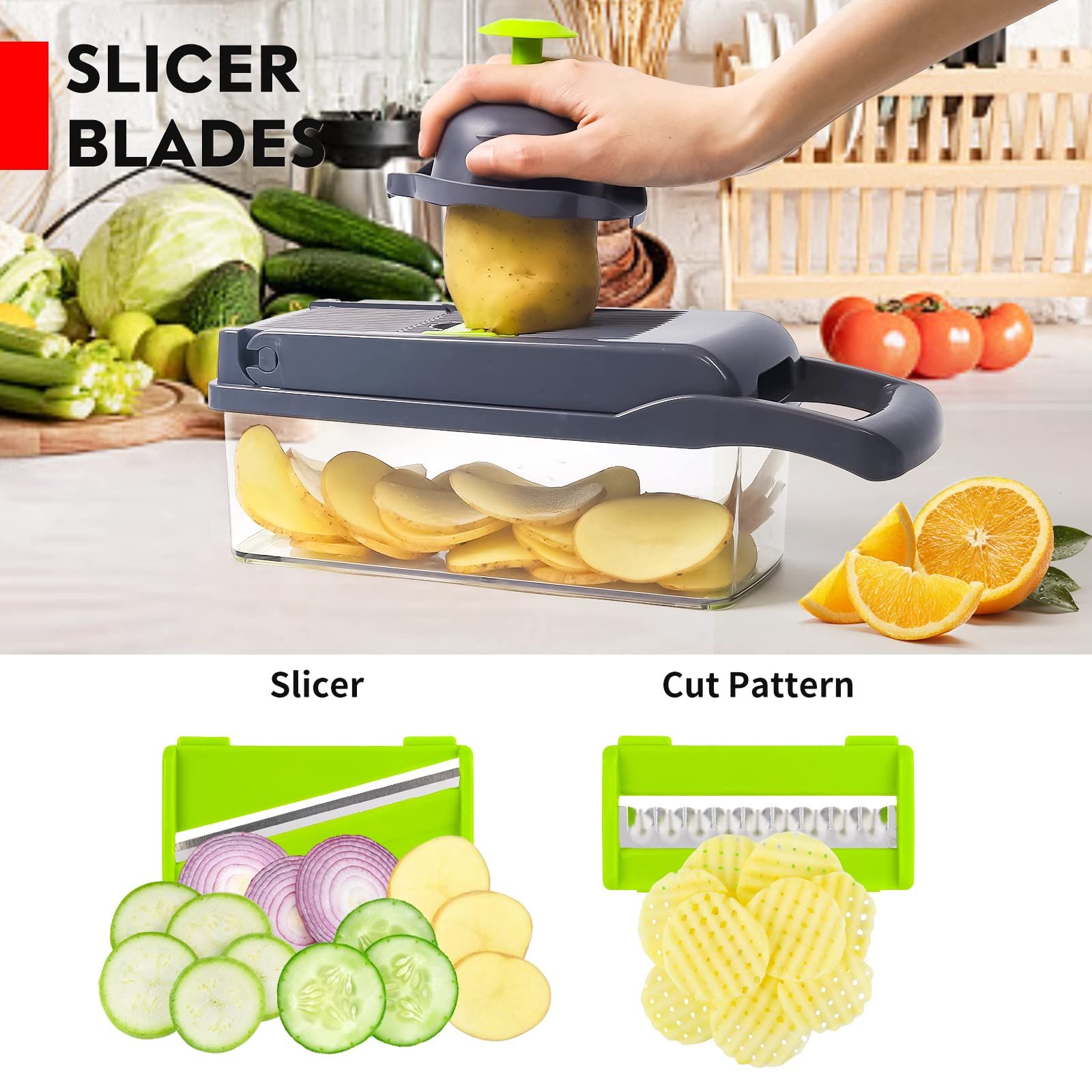 Vegetable Chopper, Pro Onion Chopper, Multifunctional Veggie Chopper With 8 view 5