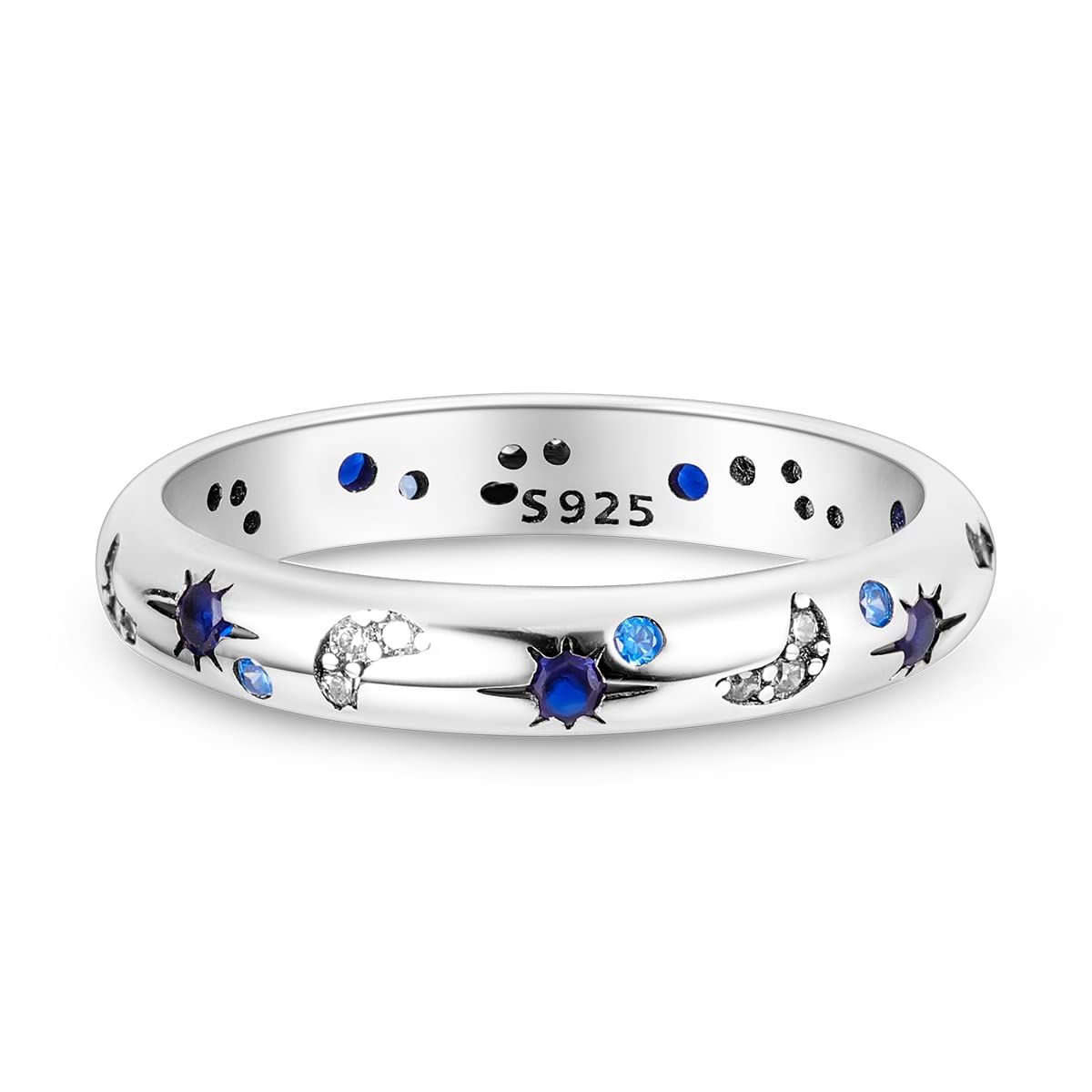 Women Rings Moon Star Ring Evil Eye Ring Colorful Cubic Zirconia Ring view 3