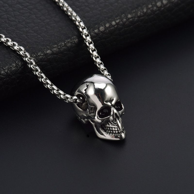 Stainless Steel Skull Pendant Necklace view 4