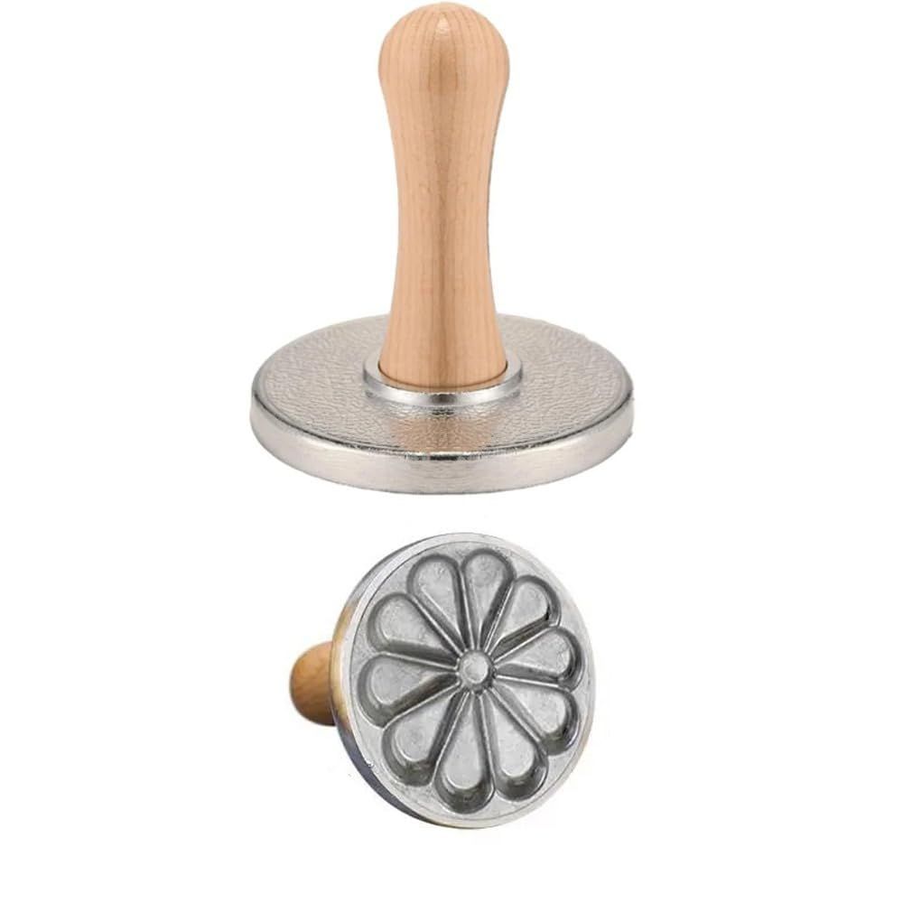 Cookie Stamps Wooden Handle Biscuit Mould Baking Tool Hand Press DIY Cookie view 5