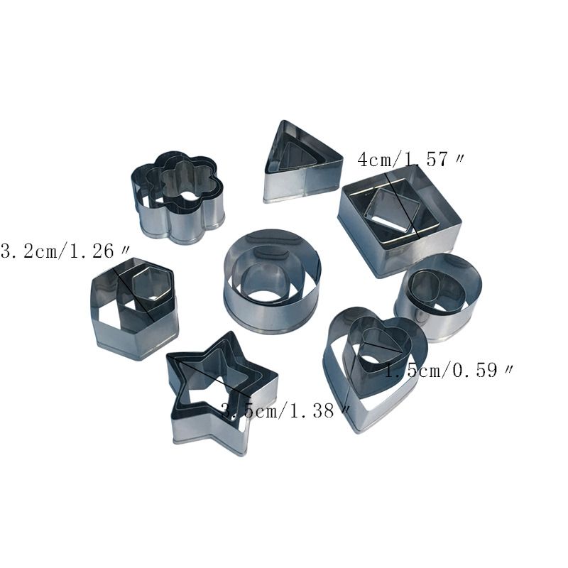 24 Mini Cookie Cutters Shapes Set Biscuit Cutters Stainless Steel Metal Baking view 4
