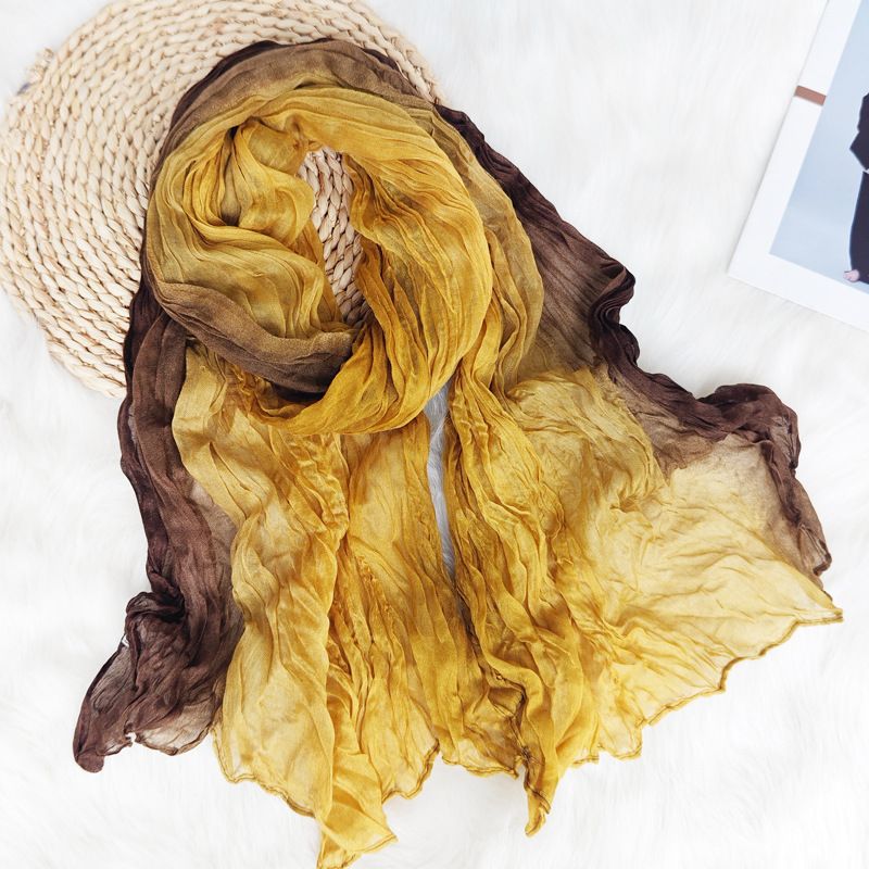 Beautiful Twist Scarf: Hand-painted scarf in Balinese yarn gradient color view 2