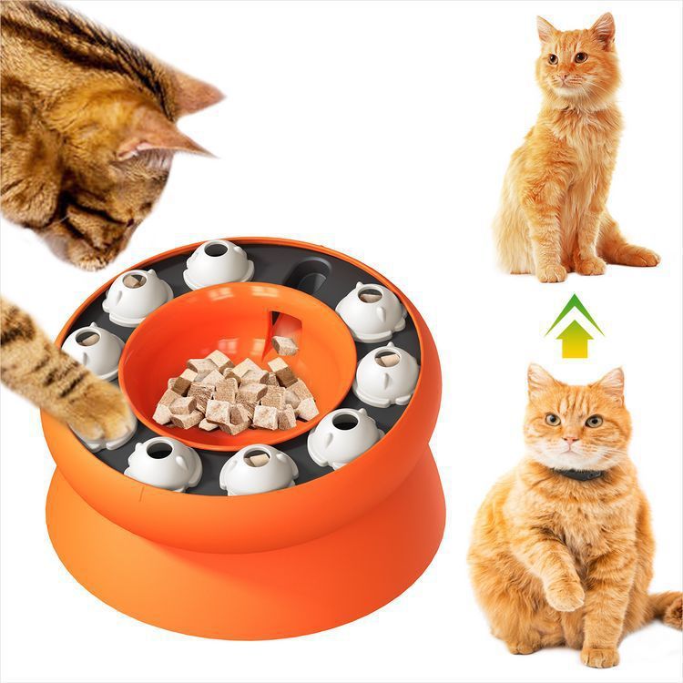 Cat Slow Feeder, Raised Cat Dog Food Bowls with Stand,Cat Puzzles Feeder view 3