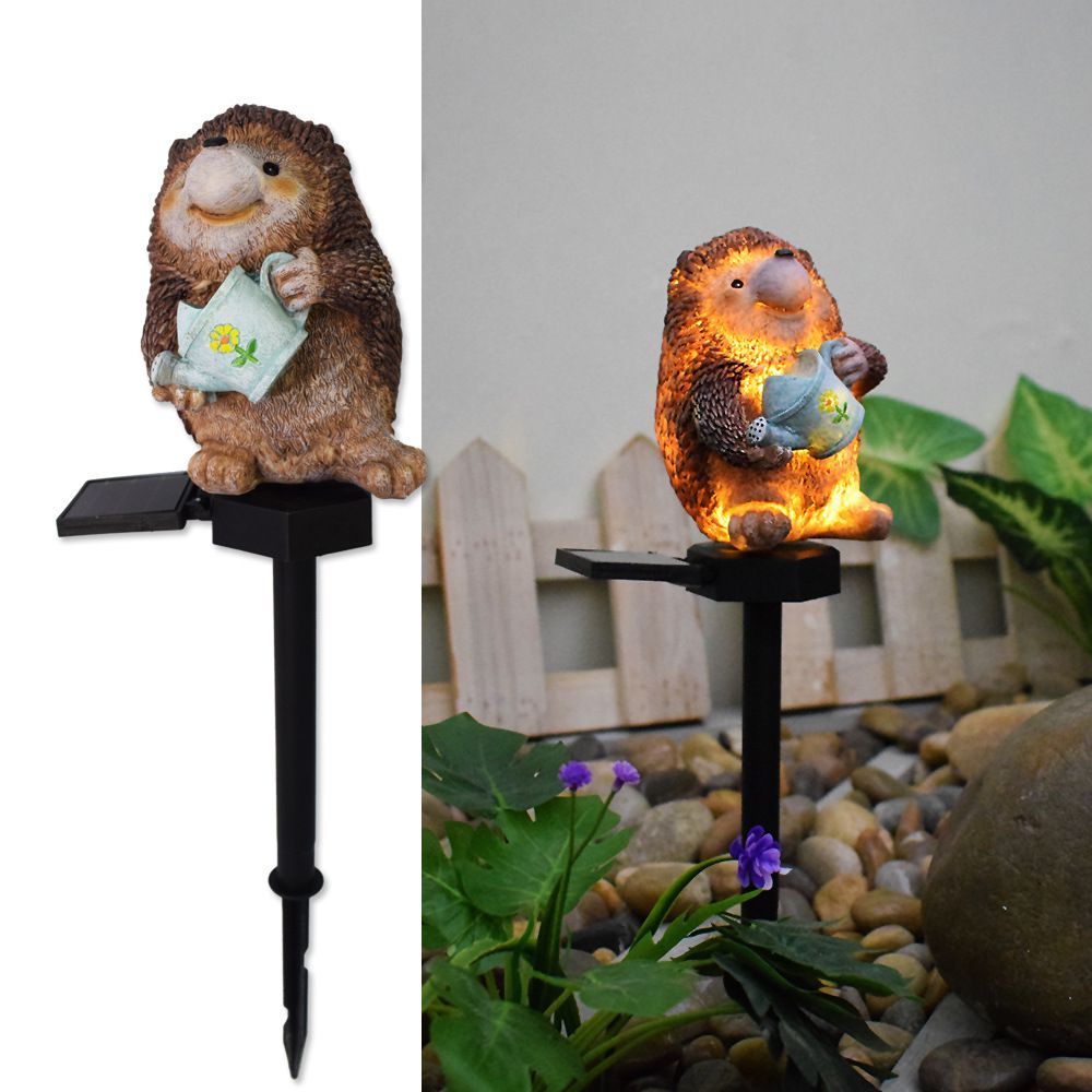Hedgehog Garden Stake Light view 2