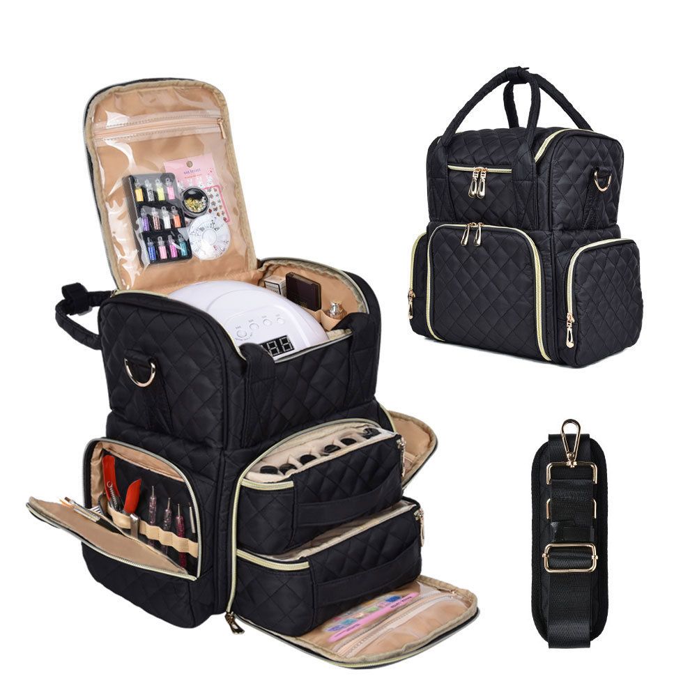 Nail Polish Organizer Holds Nail Polish Case with 2 Removable Bags and Tools view 4
