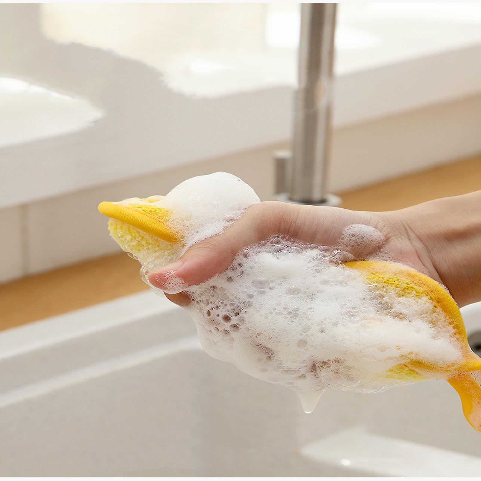 Microfiber dishwashing Sponge Double-Sided Thickened Absorbent Kitchen rag view 5