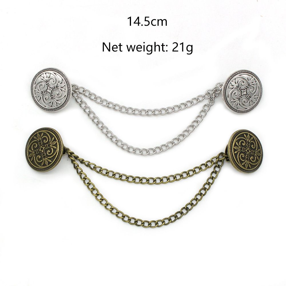 4pcs women's Vintage Cardigan Collar Clip Shawl cape buckle Shirt chains men's view 3