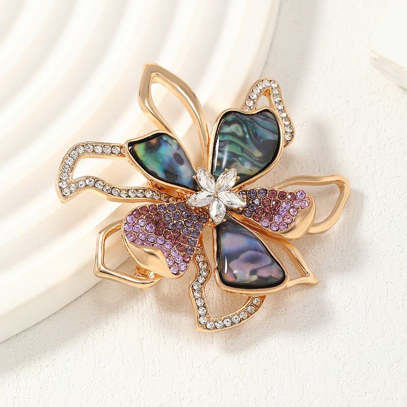 Brooch Pin for Women Flowers Brooch with Created Crystal view 2
