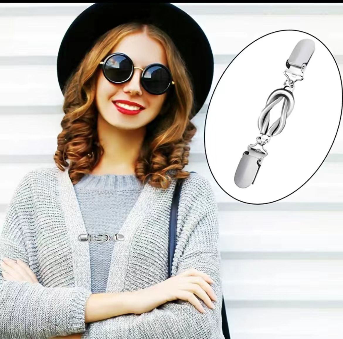 5 Pieces Vintage Sweater Shawl Clips Retro Cardigan Collar Clips Dress Shirt view 2