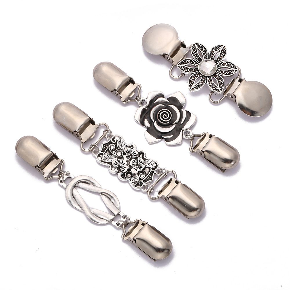 4 Pieces Vintage Sweater Shawl Clips Retro Cardigan Collar Clips Shirts Dress