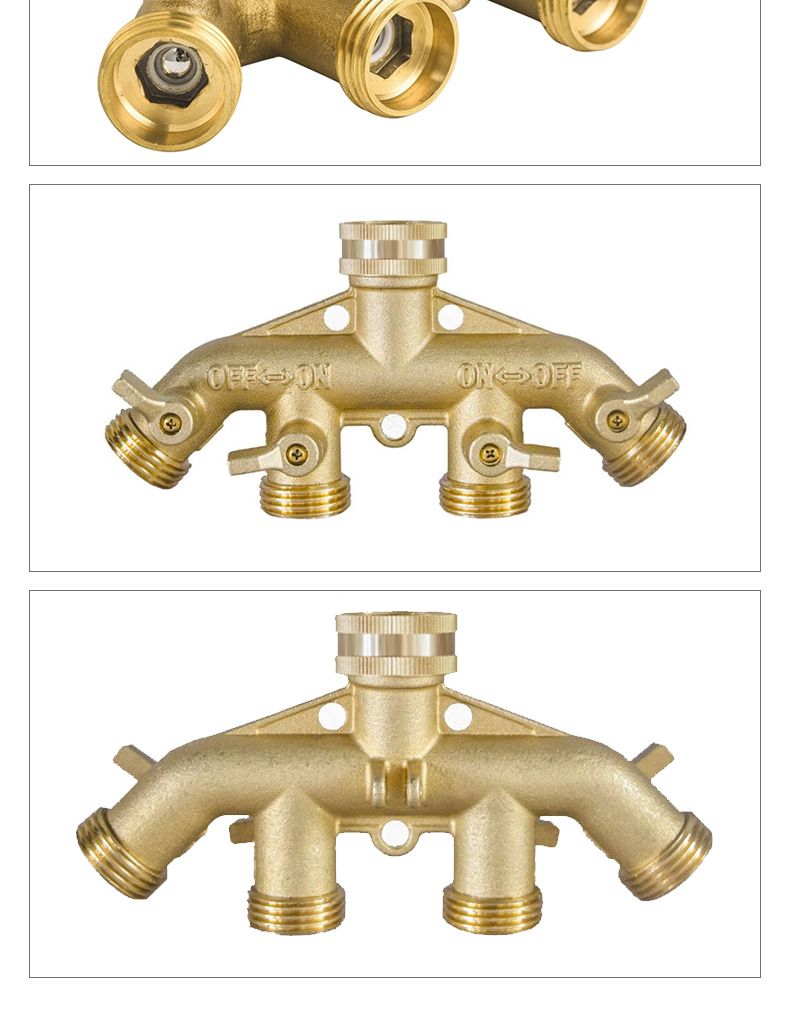 Brass Garden Hose Splitter (4 Way) view 5