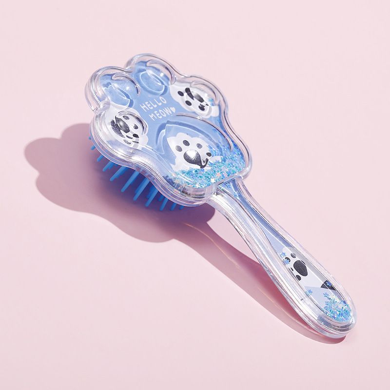 Hair Brush Cartoon Cat Paw Air Cushion Massage Comb with Long Handle view 3