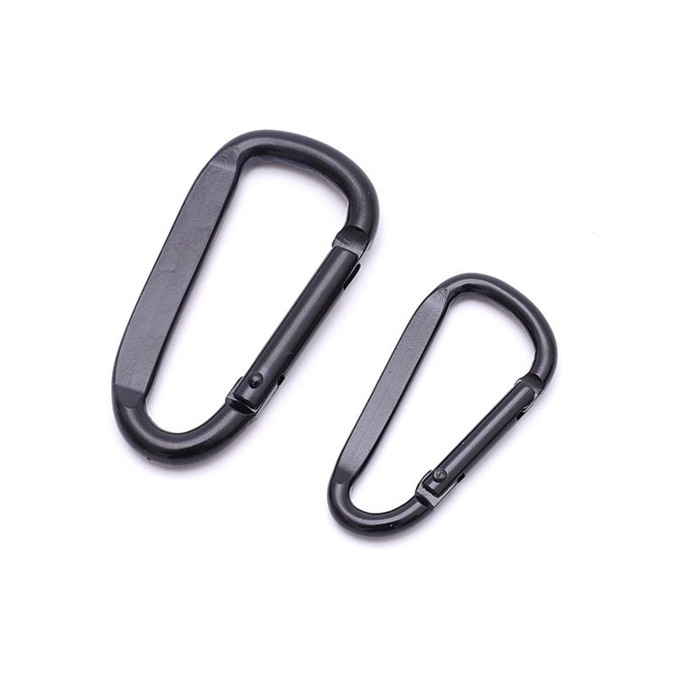 Heavy Duty Black Carabiner Clip -3.14" Carabiners D Shaped Spring Hooks-3pcs. view 2